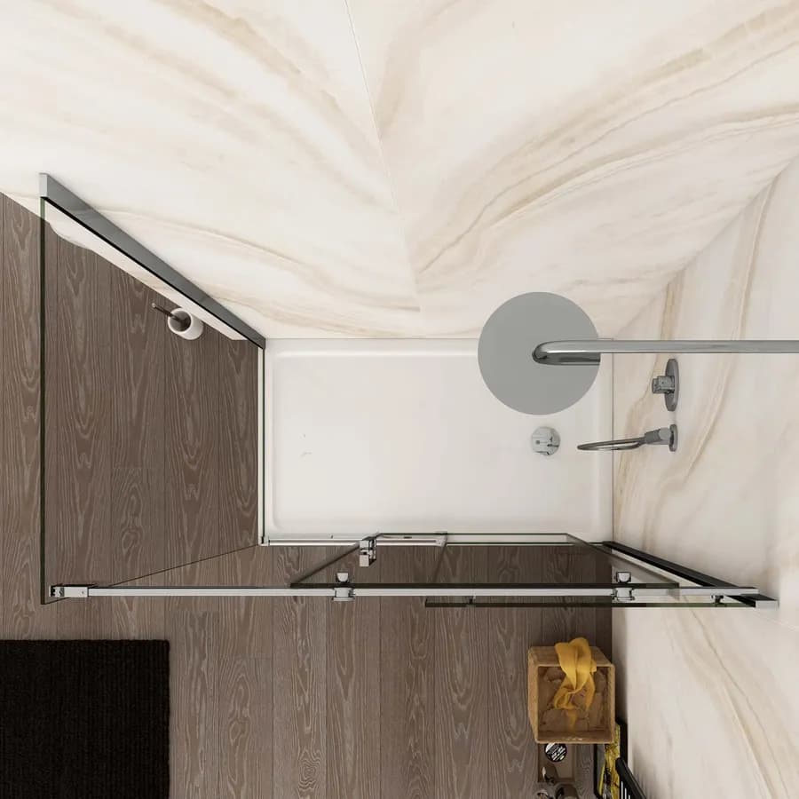 Box doccia 70x120 cm scorrevole vetro anticalcare trasparente profilo cromo 195h - Rail