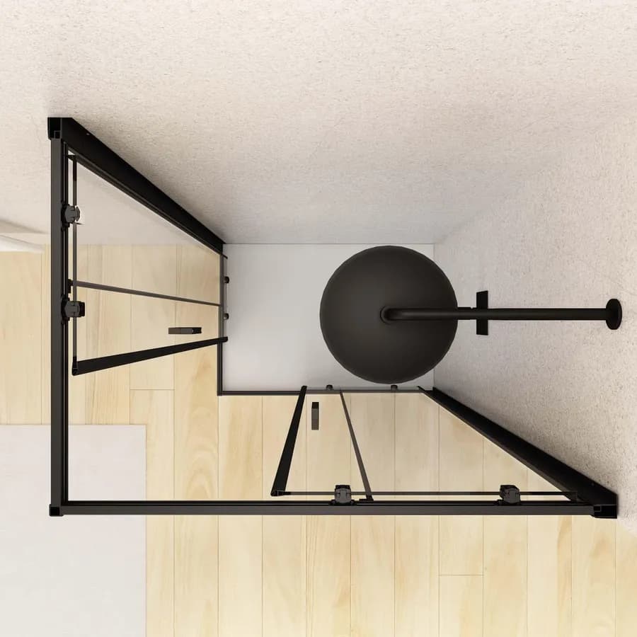 Box doccia angolare 70x120 cm scorrevole trasparente telaio nero - Nait