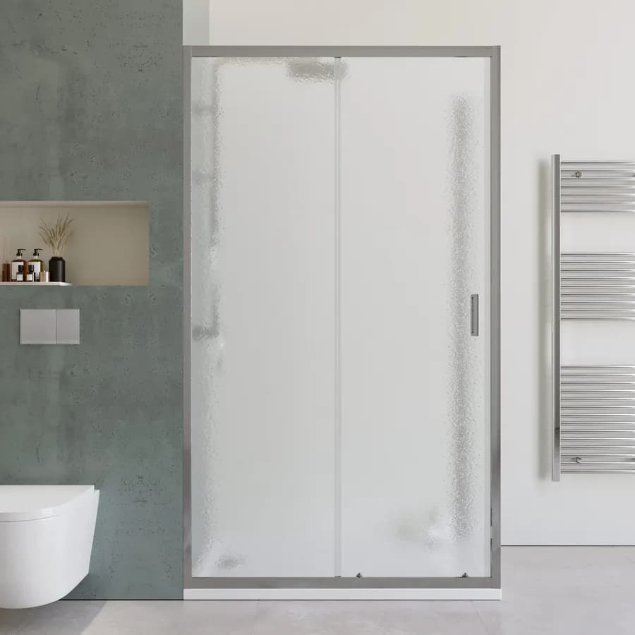 Box doccia 80x115 cm scorrevole con vetro stampato e profilo cromo 200h - Skin