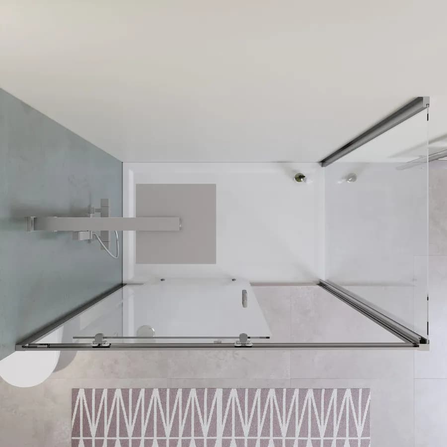 Box doccia 80x135 cm scorrevole con vetro trasparente e profilo cromo 200h - Skin