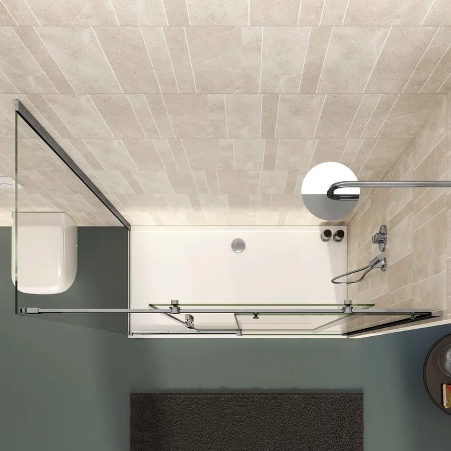 Box doccia 90x150 cm scorrevole vetro anticalcare trasparente profilo cromo 195h - Rail
