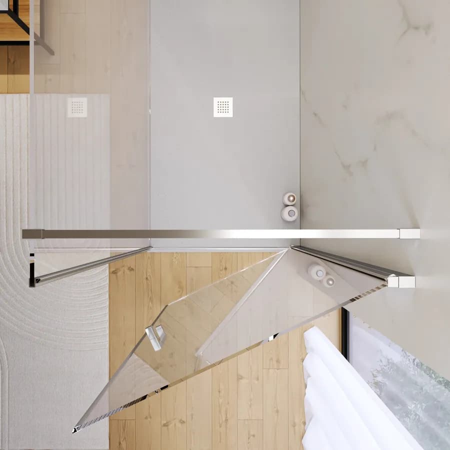 Box doccia 170X90 cm battente con vetro anticalcare trasparente e profilo cromo 200h - Artego