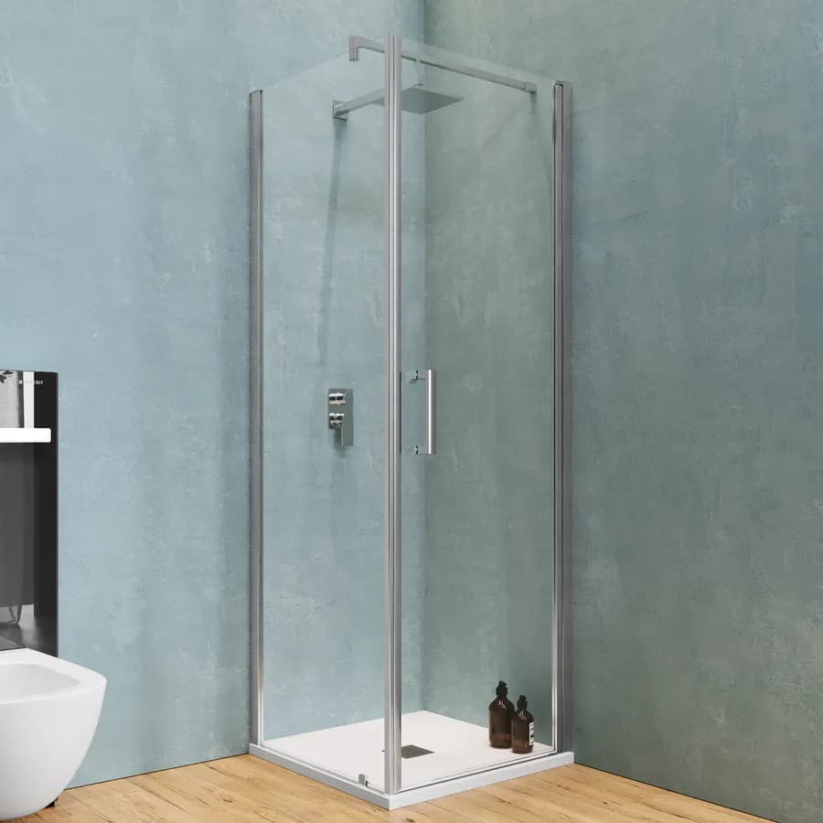 Box doccia 70X70 cm battente con vetro anticalcare trasparente e profilo cromo 200h - Artego