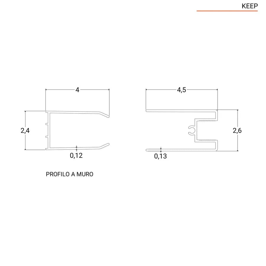Box doccia walk-in 70x120 cm angolare con vetro trasparente e profilo cromo 200h - Keep