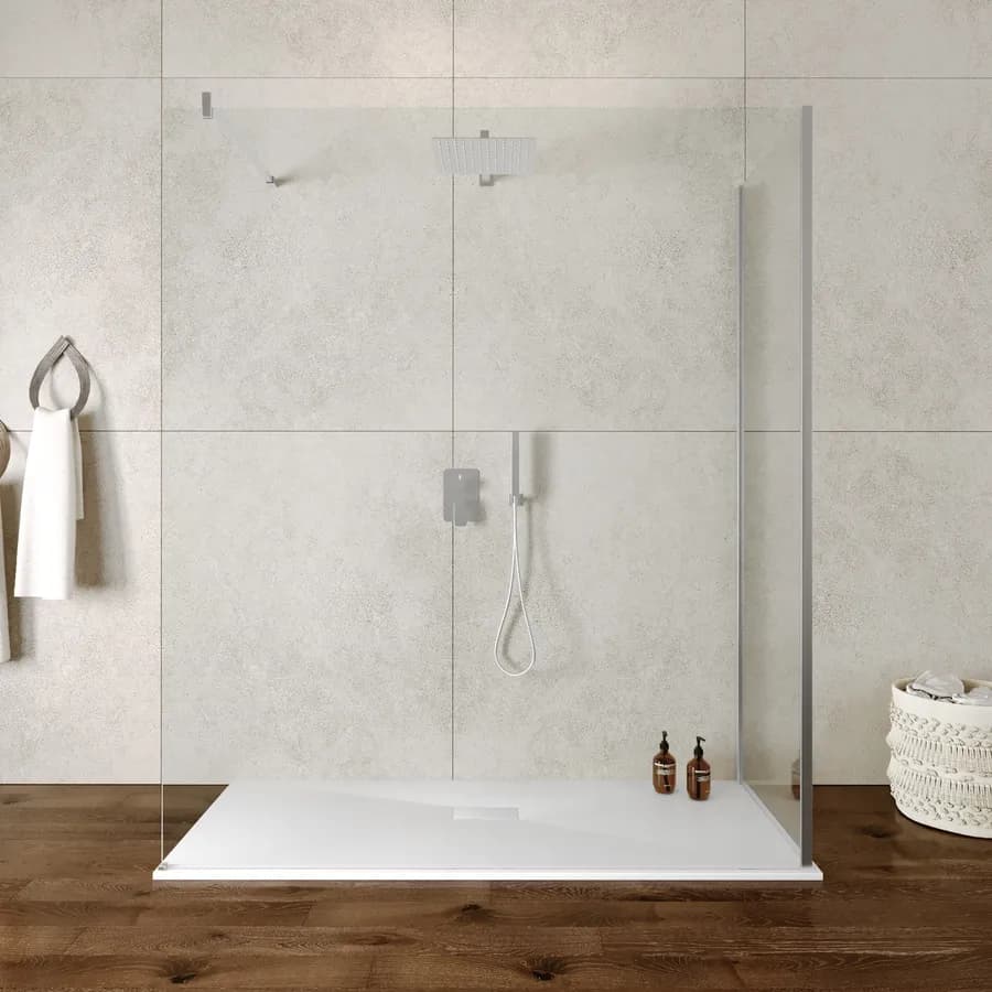 Box doccia walk-in 70x170 cm angolare con vetro trasparente e profilo cromo 200h - Keep