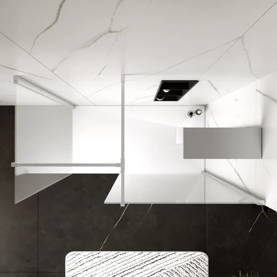 Box doccia walk-in due lati 90x100 cm vetro anticalcare trasparente 8mm e profilo cromo 200h - Keep