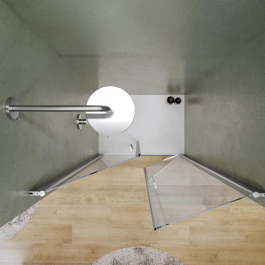Box doccia nicchia 100 cm saloon con vetro anticalcare trasparente e profilo cromo 195h - Lost
