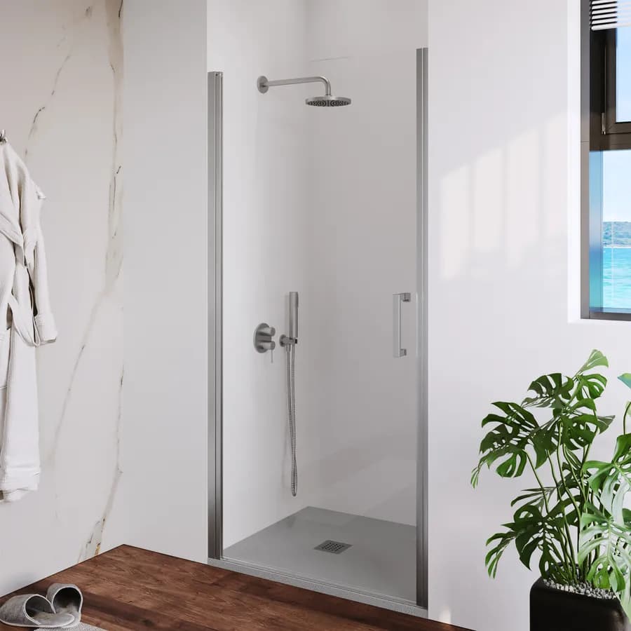Box doccia nicchia 100 cm battente con vetro anticalcare trasparente e profilo cromo 200h - Artego