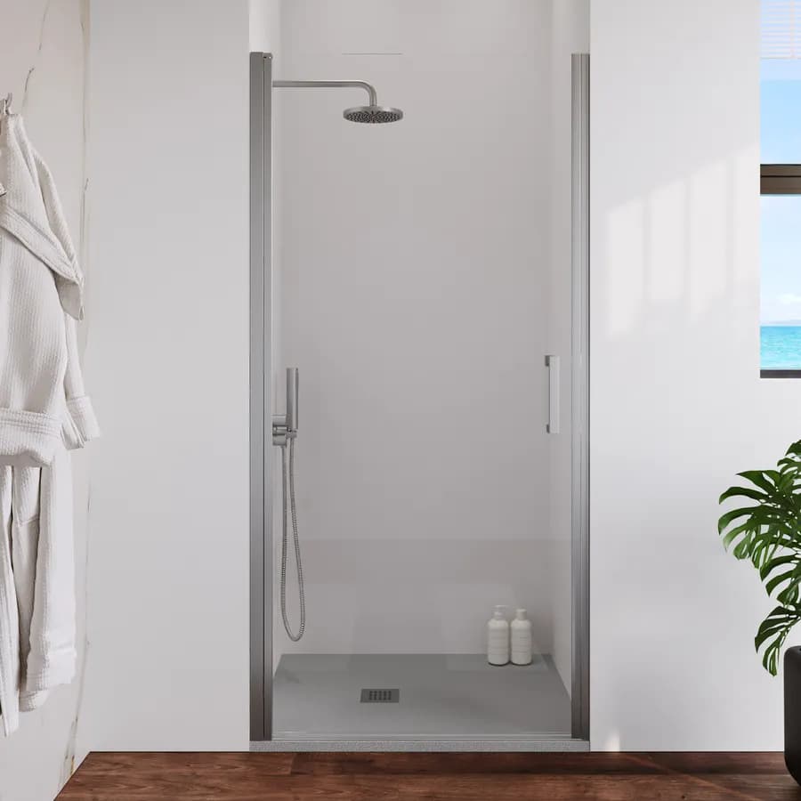 Box doccia nicchia 100 cm battente con vetro anticalcare trasparente e profilo cromo 200h - Artego