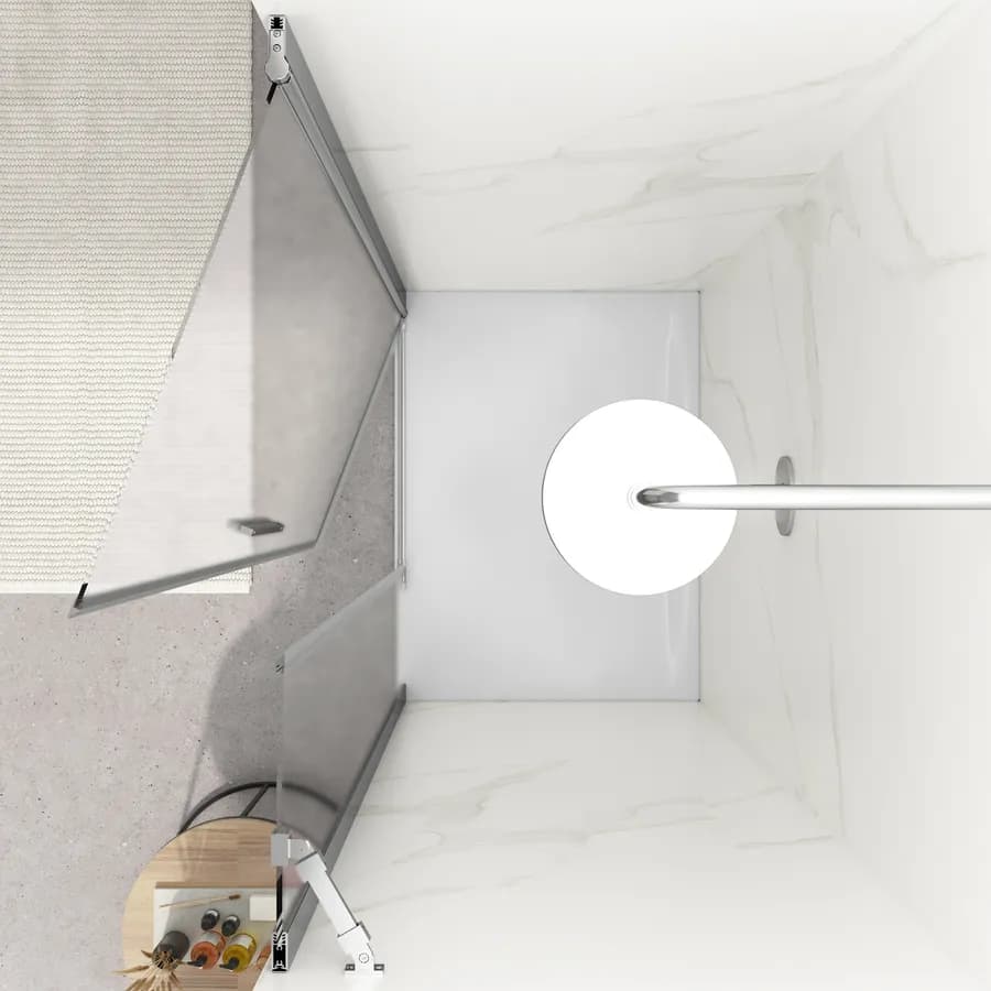 Box doccia nicchia 110cm 70 battente + 40 fisso opaco 190h - Nilo