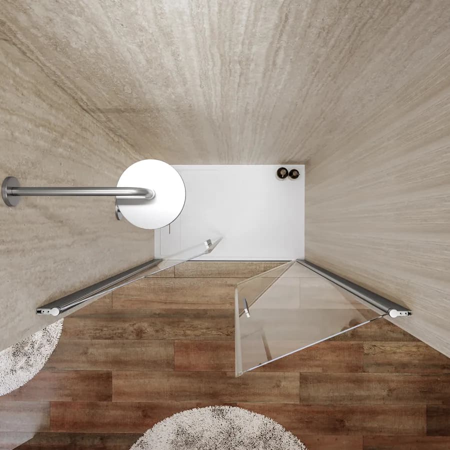 Box doccia nicchia 120 cm saloon con vetro anticalcare trasparente e profilo cromo 195h - Lost