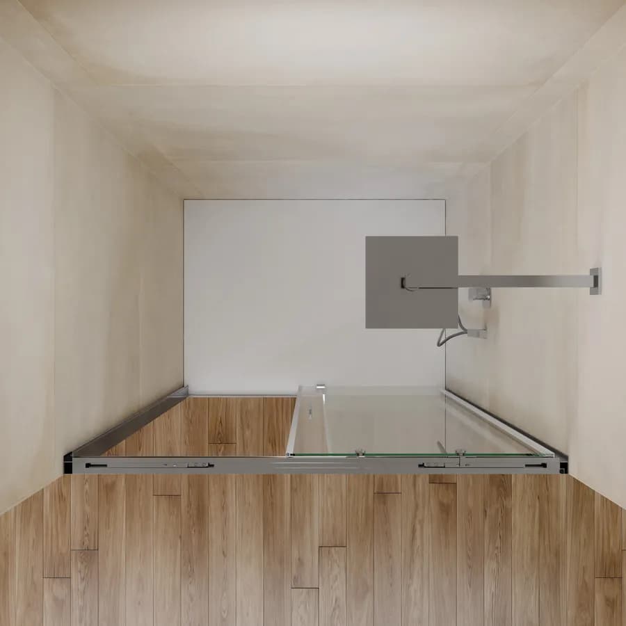 Box doccia nicchia 120 cm scorrevole con vetro trasparente e profilo cromo 195h - Silent
