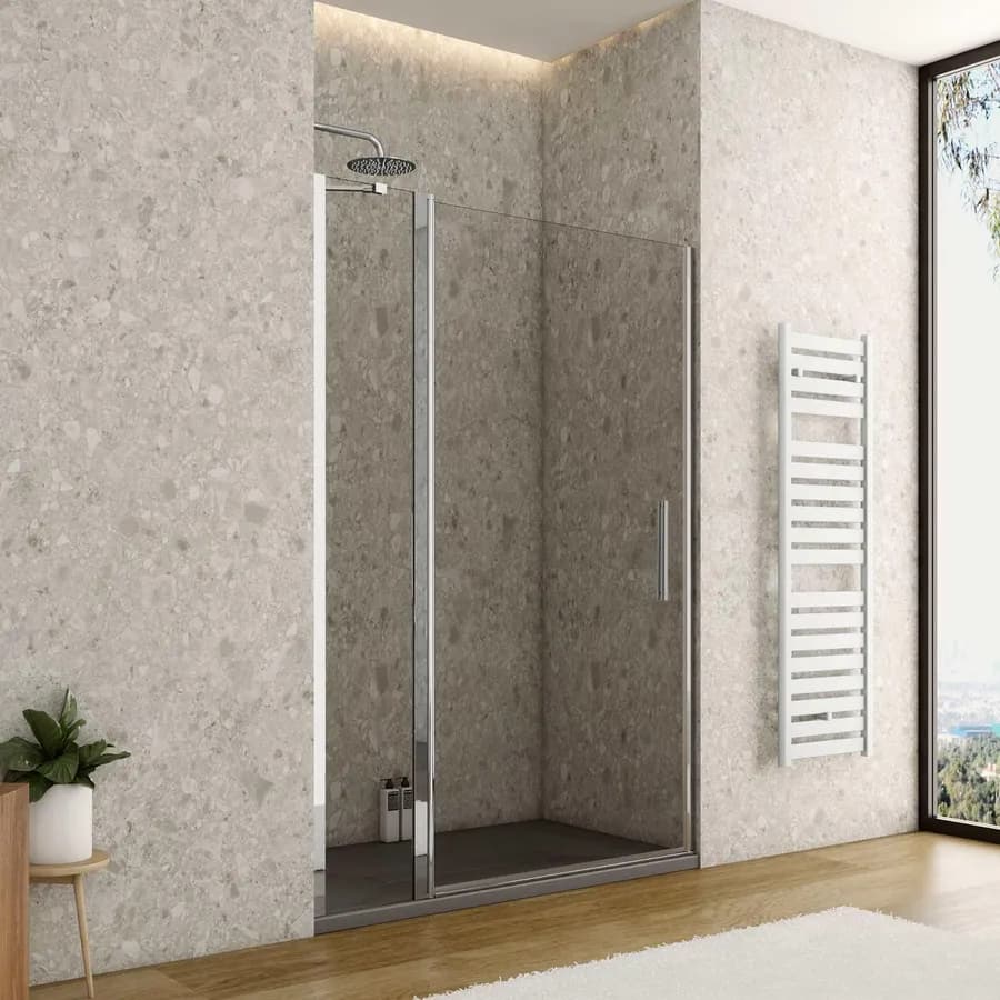 Box doccia nicchia 120cm 85 battente + 35 giunto trasparente 190h - Nilo