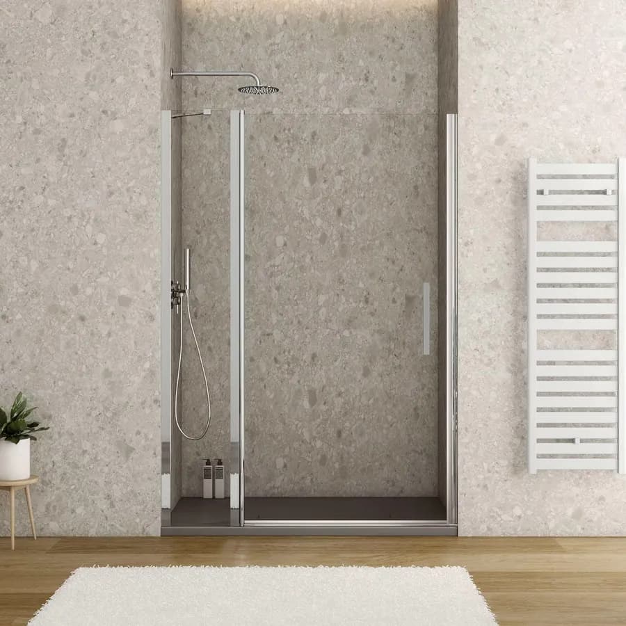 Box doccia nicchia 120cm 85 battente + 35 giunto trasparente 190h - Nilo