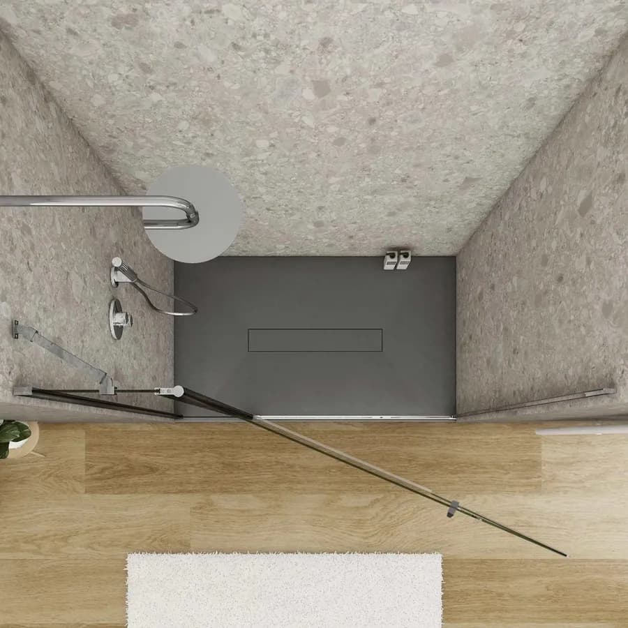 Box doccia nicchia 120cm 85 battente + 35 giunto trasparente 190h - Nilo