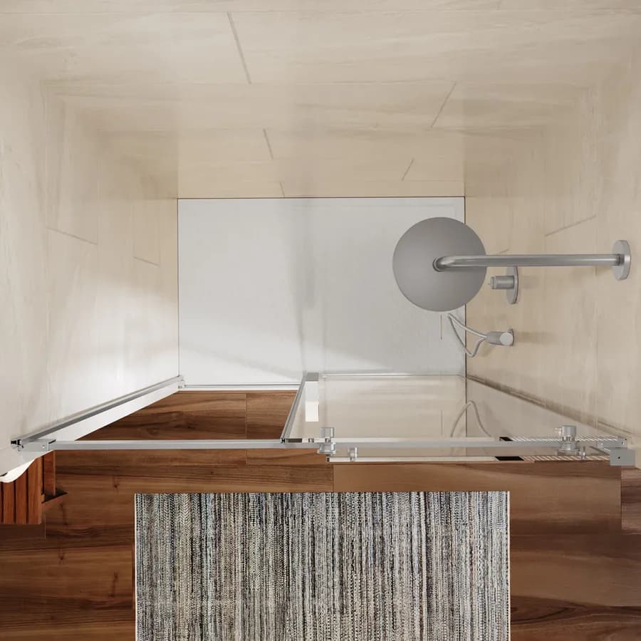 Box doccia nicchia 130 cm scorrevole vetro anticalcare trasparente e profilo cromo 200h - Lucy
