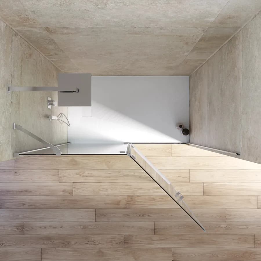 Nicchia battente 130 cm vetro temperato anticalcare 195h - Closet