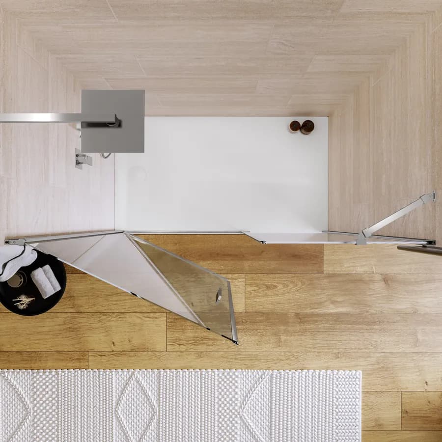 Box doccia nicchia 140cm 90 battente + 50 fisso trasparente 190h - Nilo