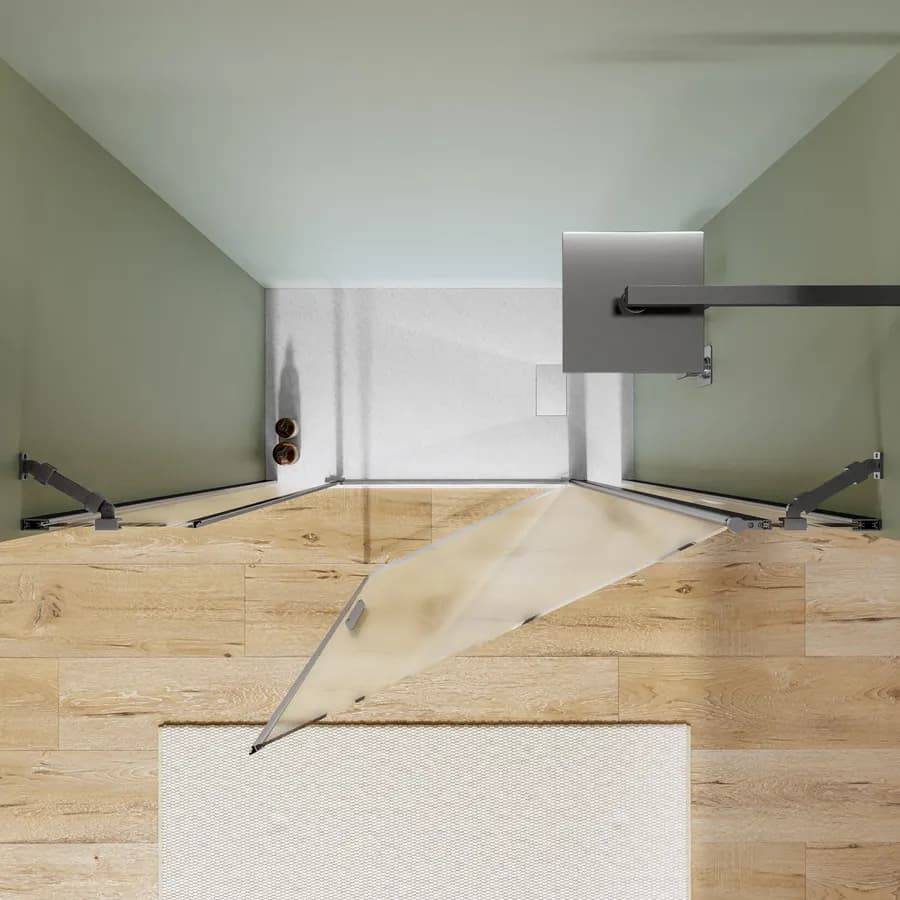 Box doccia nicchia 150cm 25 giunto + 90 battente + 40 fisso opaco 190h - Nilo