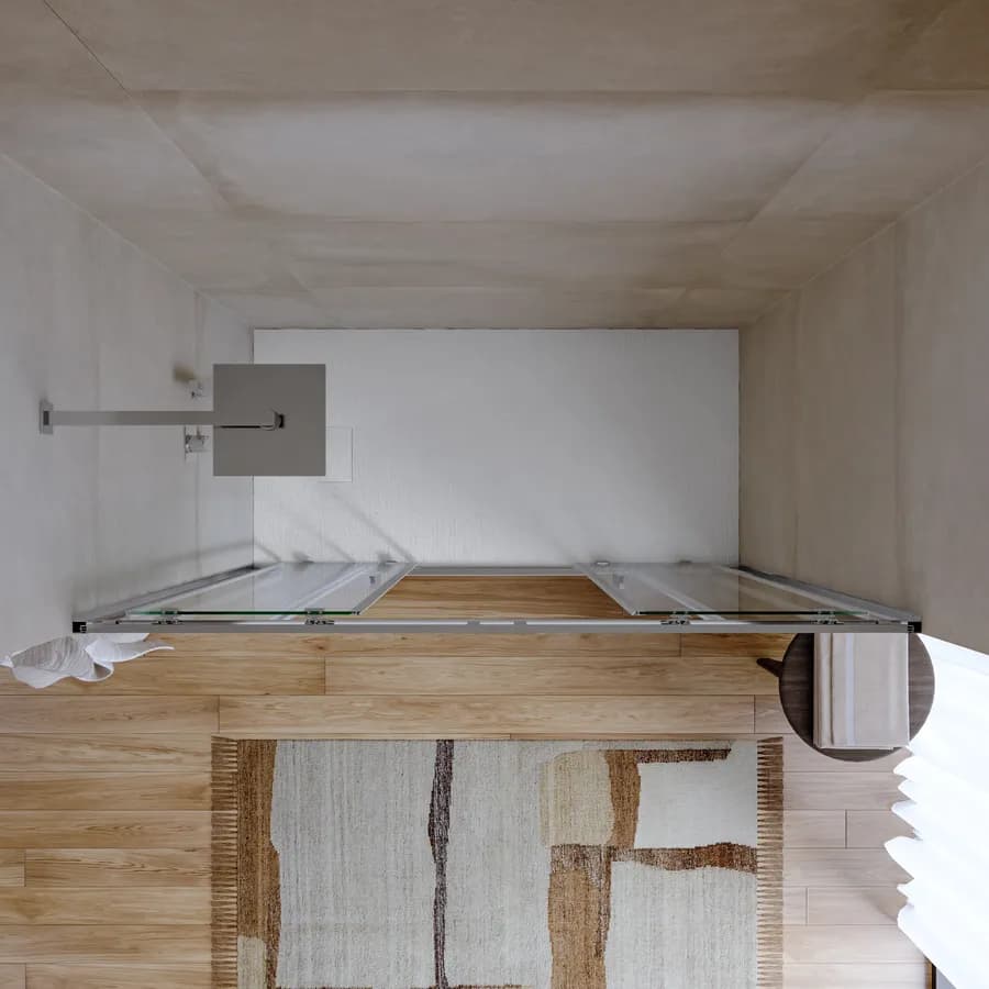 Box doccia nicchia 160 cm doppio scorrevole con vetro slim trasparente e profilo cromo 195h - Glide
