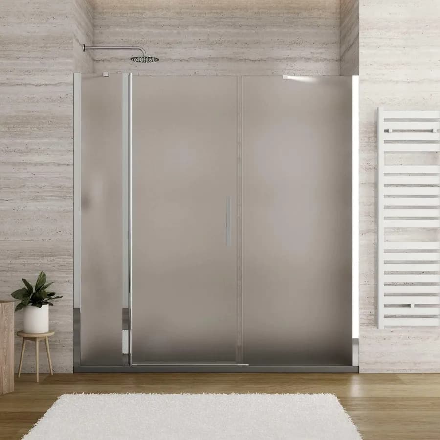 Box doccia nicchia 175cm 30 giunto + 80 battente + 75 fisso opaco 195h - Nilo