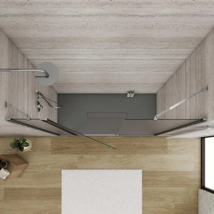 Box doccia nicchia 175cm 30 giunto + 80 battente + 75 fisso opaco 195h - Nilo