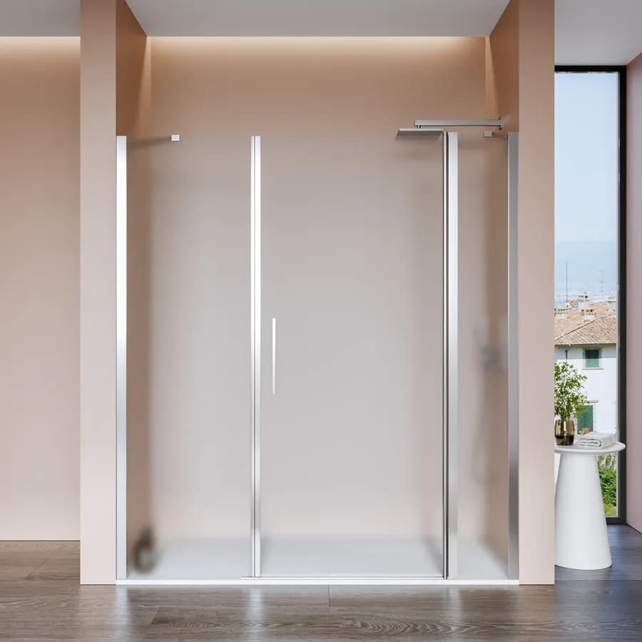 Box doccia nicchia 175cm 35 giunto + 90 battente + 55 fisso opaco 190h - Nilo