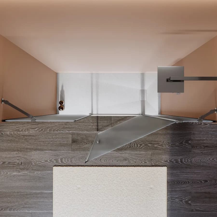 Box doccia nicchia 175cm 35 giunto + 90 battente + 55 fisso opaco 190h - Nilo