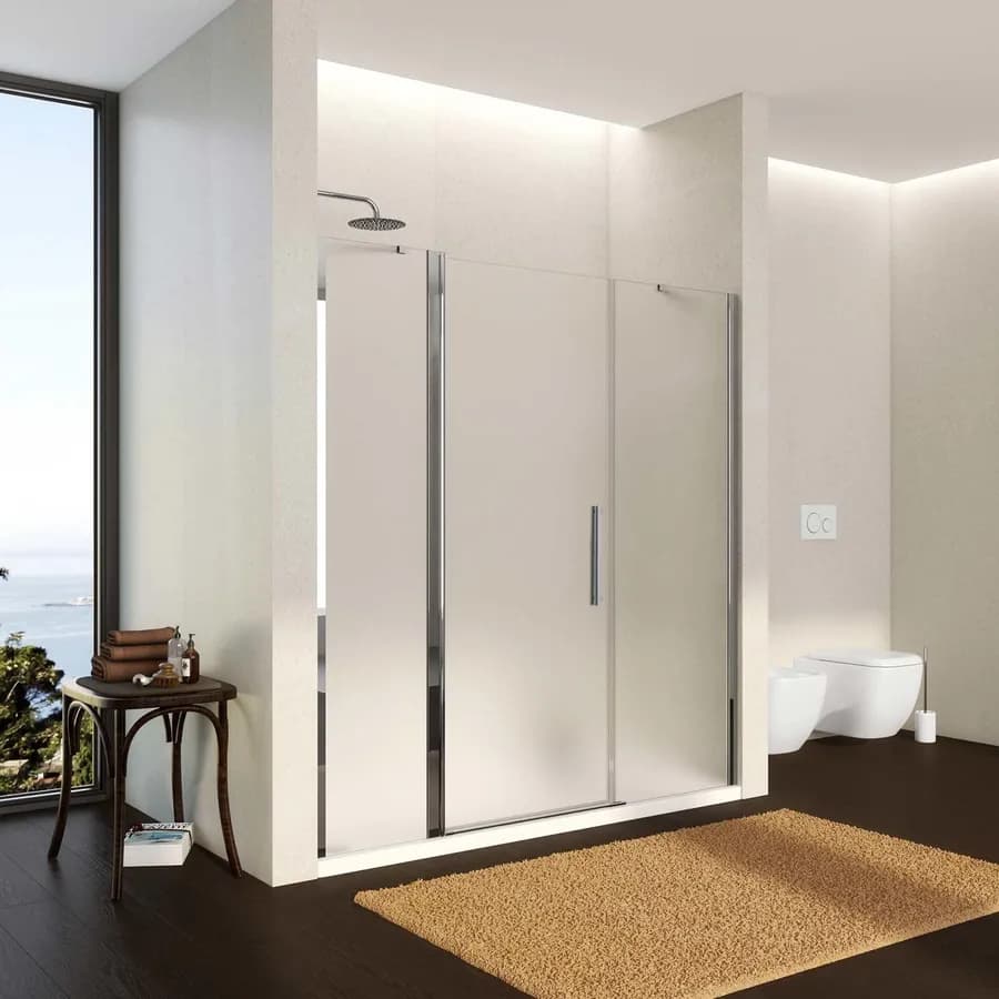 Box doccia nicchia 175cm 40 giunto + 80 battente + 65 fisso opaco 195h - Nilo