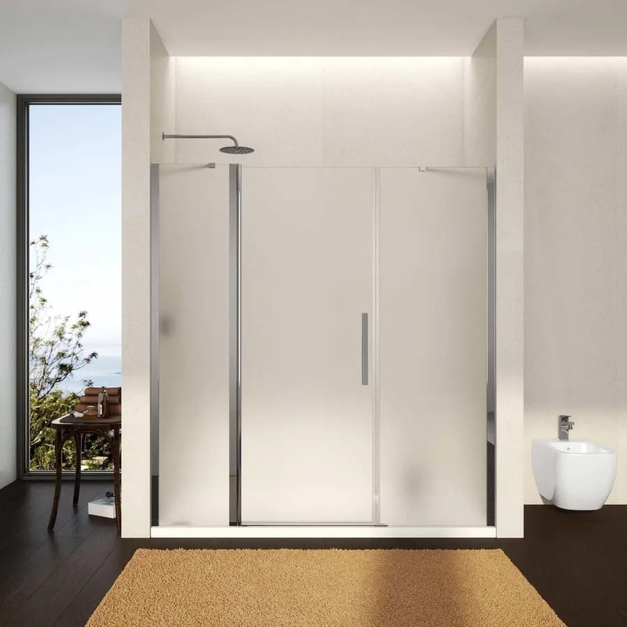 Box doccia nicchia 175cm 40 giunto + 80 battente + 65 fisso opaco 195h - Nilo