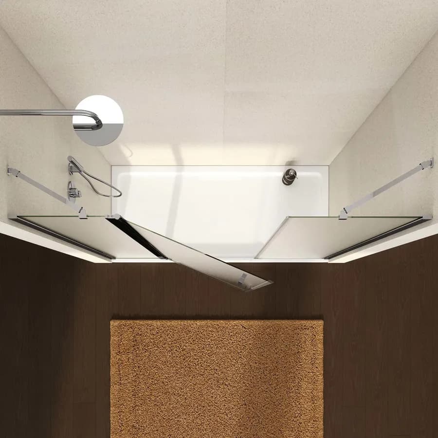 Box doccia nicchia 175cm 40 giunto + 80 battente + 65 fisso opaco 195h - Nilo