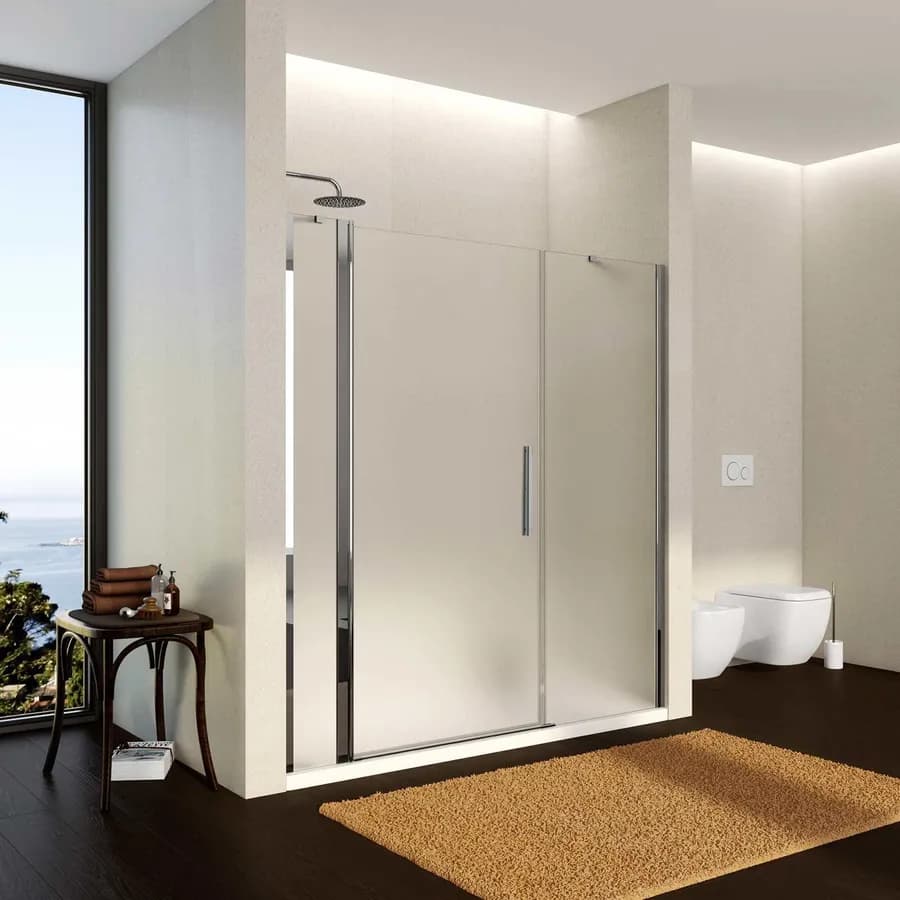 Box doccia nicchia 185cm 25 giunto + 100 battente + 70 fisso opaco 195h - Nilo