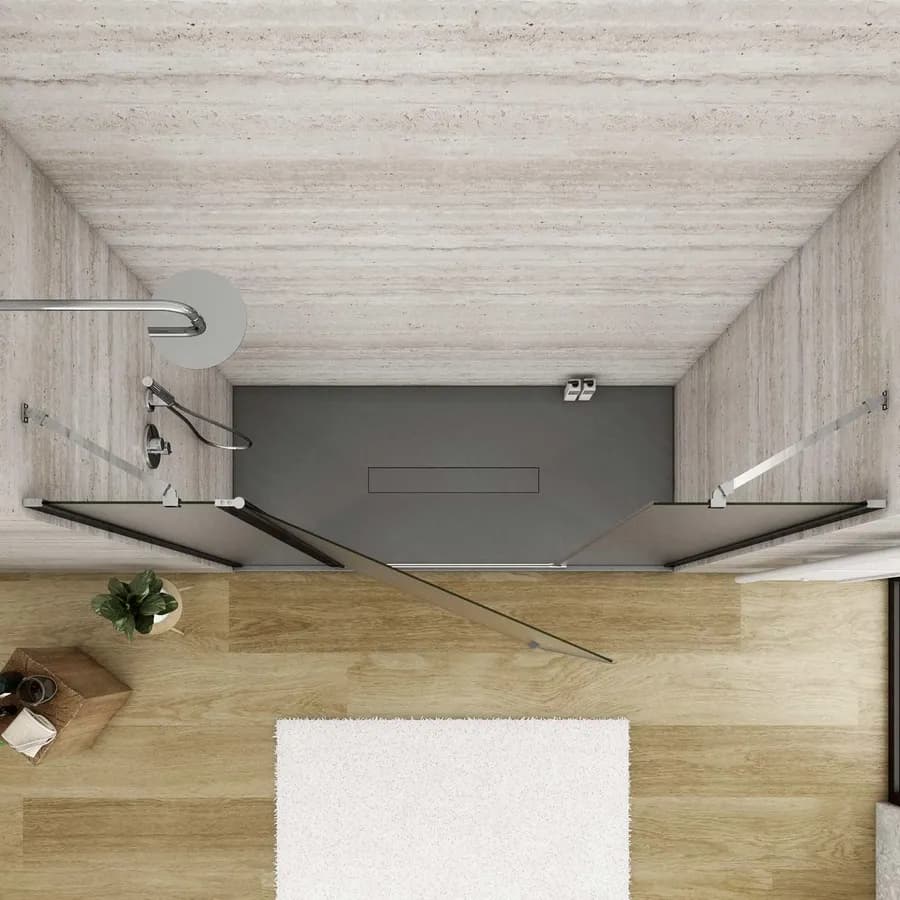 Box doccia nicchia 190cm 40 giunto + 100 battente + 55 fisso opaco 190h - Nilo