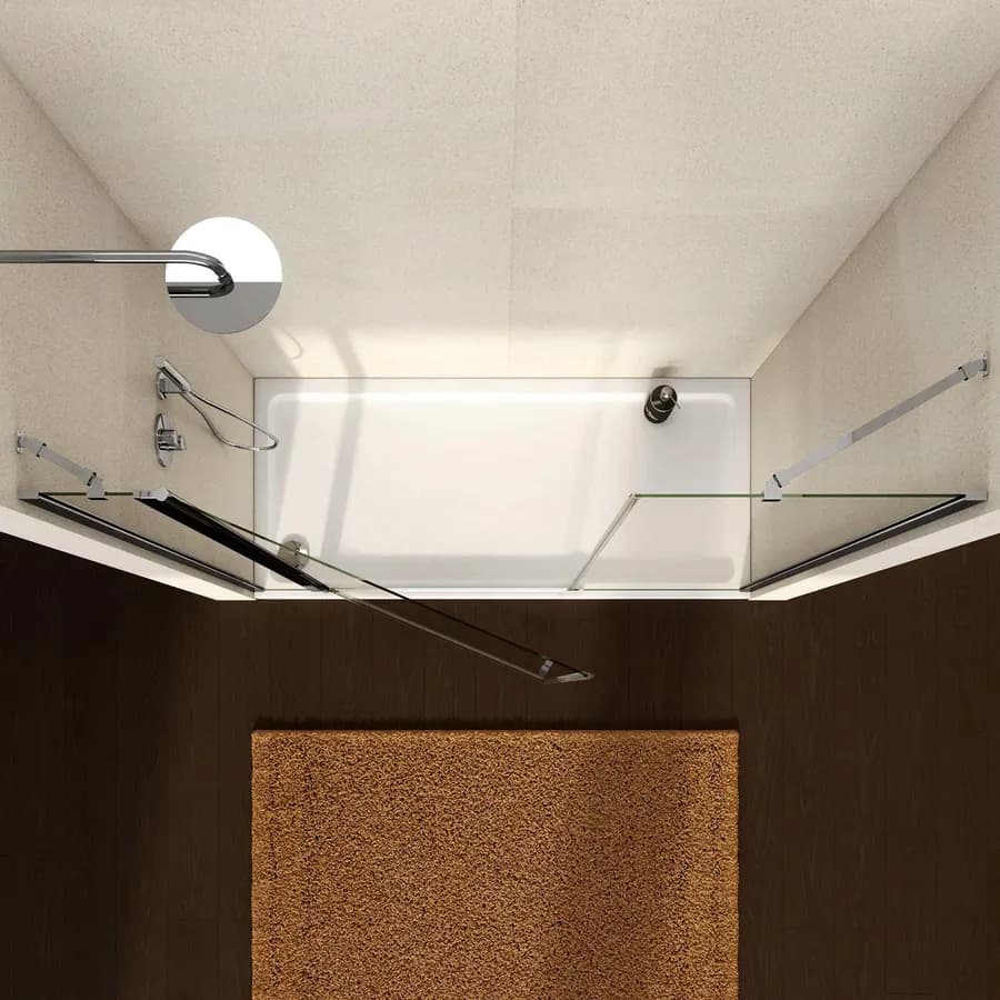 Box doccia nicchia 200cm 20 giunto + 90 battente + 90 fisso trasparente 195h - Nilo