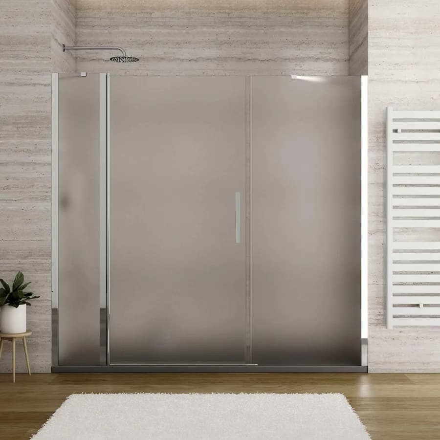 Box doccia nicchia 200cm 30 giunto + 100 battente + 80 fisso opaco 195h - Nilo