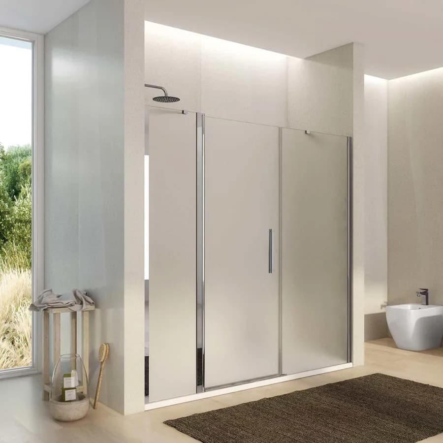 Box doccia nicchia 200cm 40 giunto + 80 battente + 90 fisso opaco 195h - Nilo