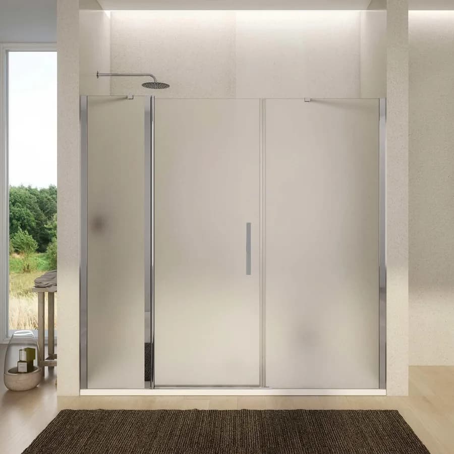 Box doccia nicchia 200cm 40 giunto + 80 battente + 90 fisso opaco 195h - Nilo