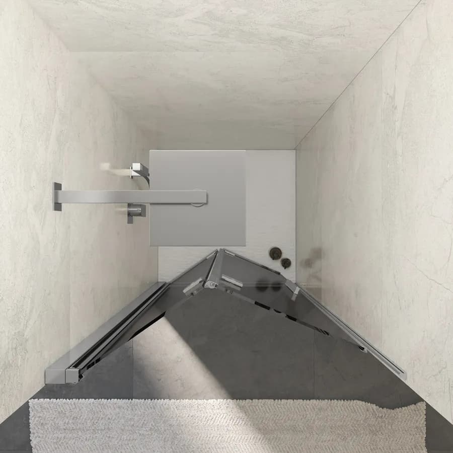 Box doccia nicchia 70 cm soffietto vetro anticalcare fumè e profilo cromo 195h - Flexy