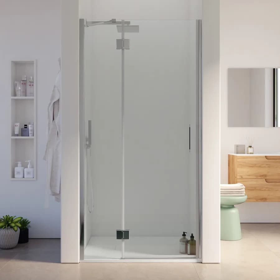 Nicchia battente 90 cm vetro temperato anticalcare 195h - Closet