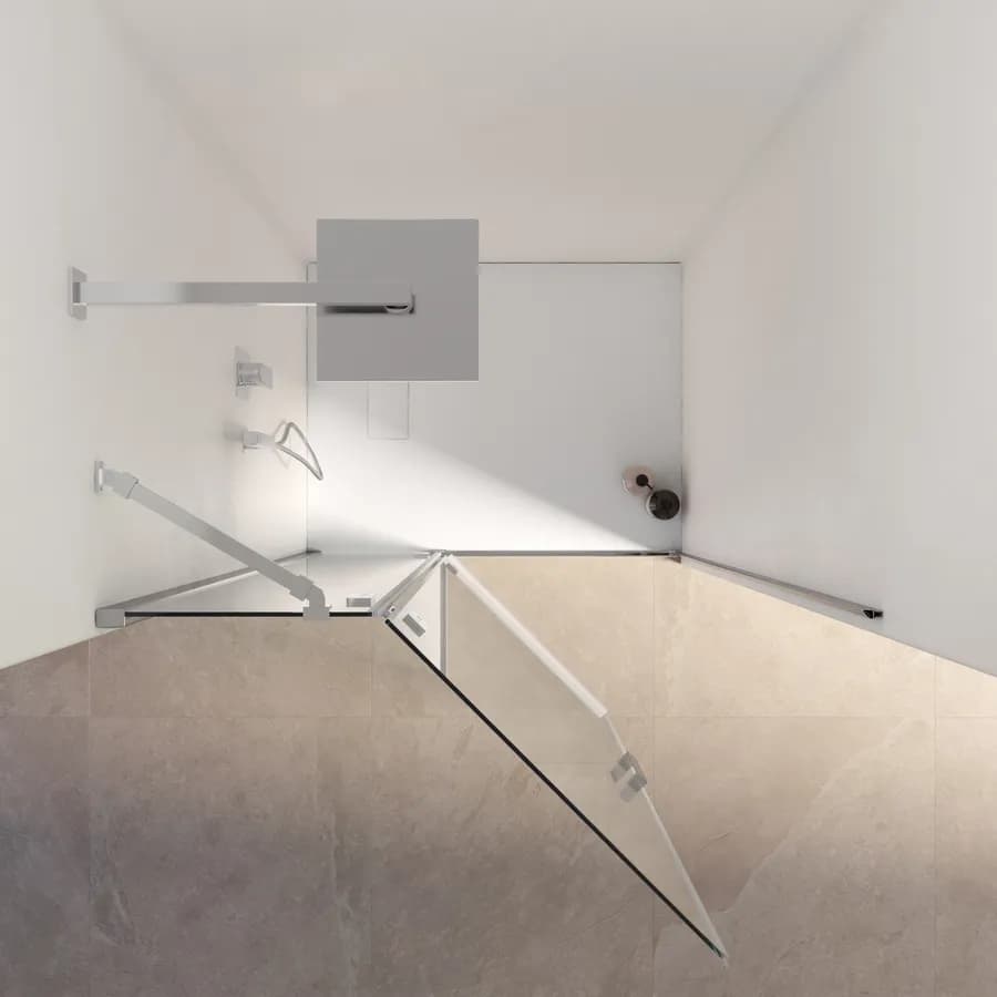 Nicchia battente 90 cm vetro temperato anticalcare 195h - Closet