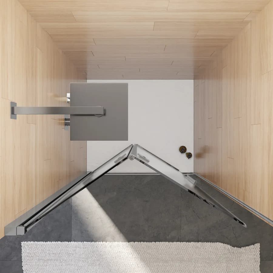 Box doccia nicchia 90 cm soffietto vetro anticalcare opaco e profilo cromo 195h - Flexy