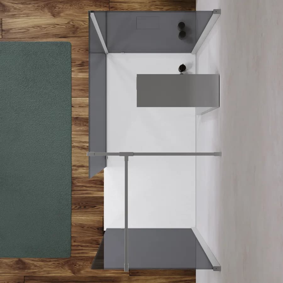 Box doccia tre lati walk-in 70x100x70 vetro temperato fumè anticalcare 200h - Keep