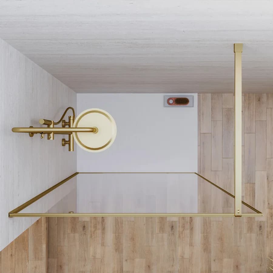 Box doccia Walk in frame 120 cm vetro anticalcare trasparente e profilo oro spazzolato 200h - Deline
