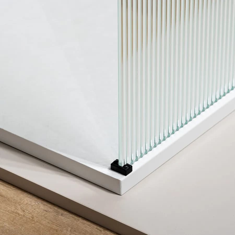 Box doccia Walk in 160 cm vetro anticalcare cannettato e profilo nero 200h - Keep