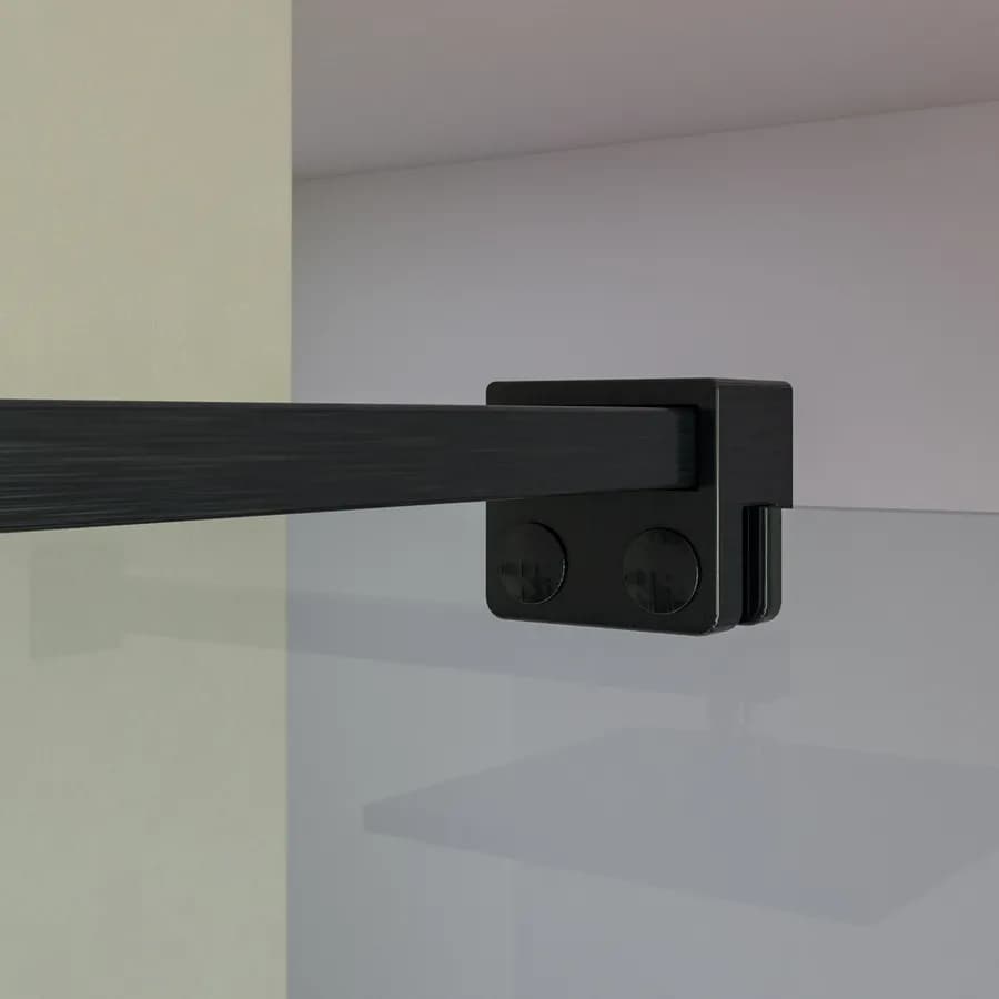 Box doccia Walk in 80 cm vetro 8 mm anticalcare trasparente e profilo nero spazzolato 200h - Keep