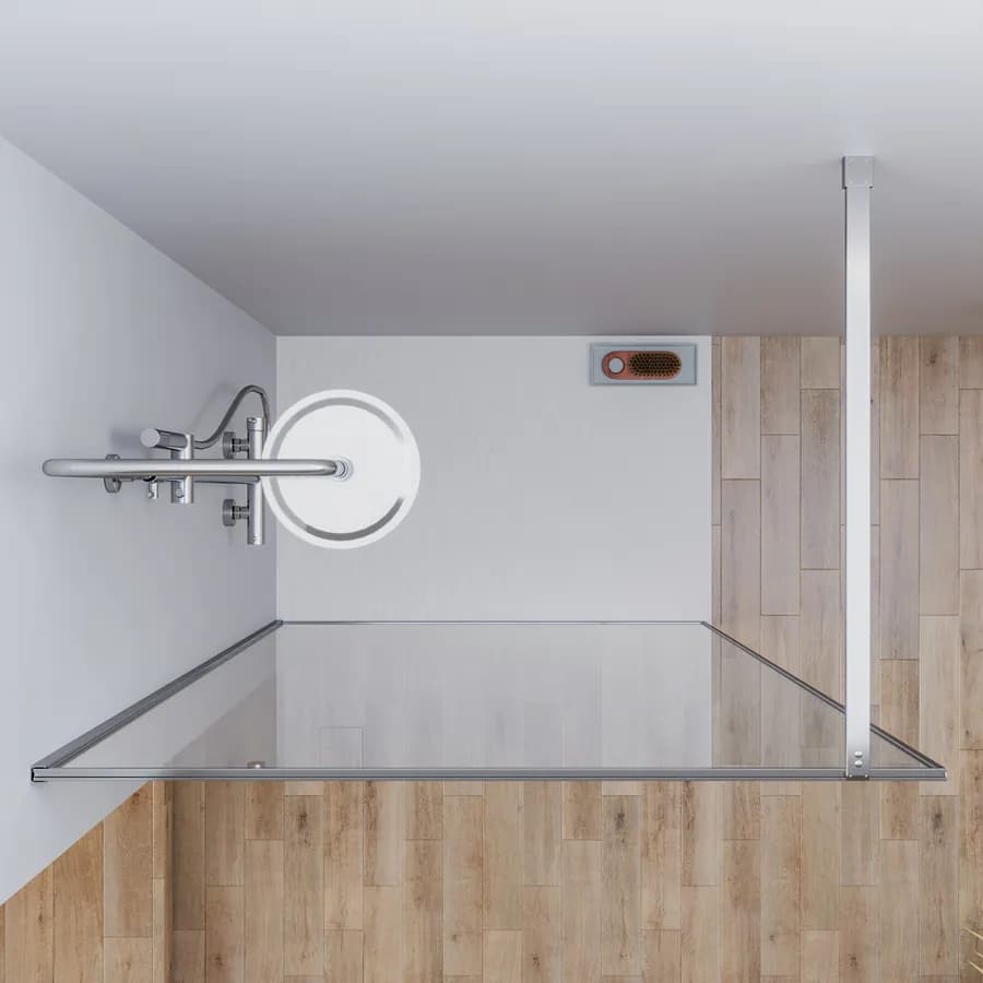 Box doccia Walk in frame 100 cm vetro anticalcare trasparente e profilo cromo 200h - Deline