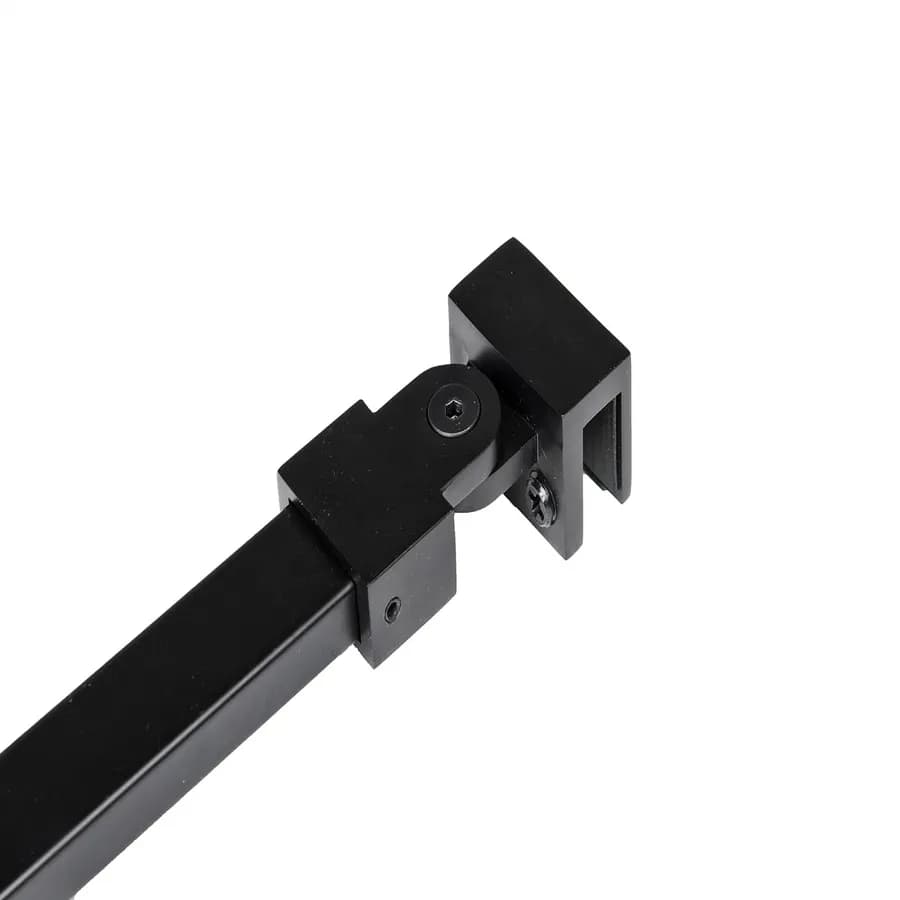 Braccio supporto con snodo 90 cm in acciaio per box doccia con vetro fino a 8 mm nero opaco