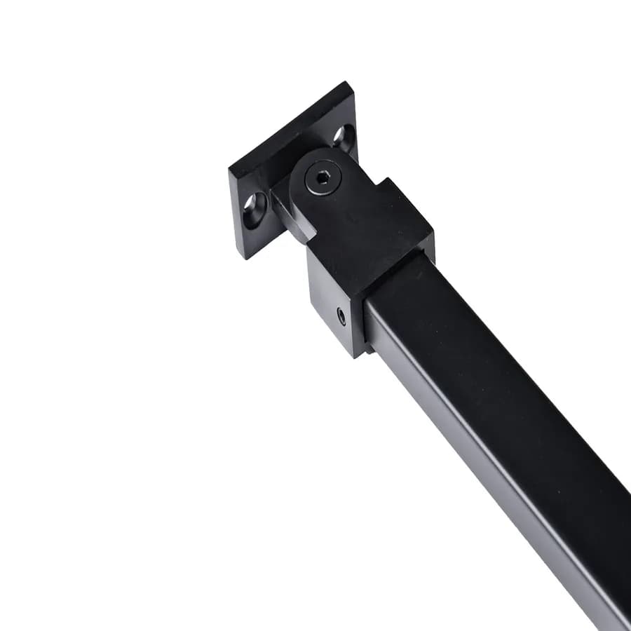 Braccio supporto con snodo 90 cm in acciaio per box doccia con vetro fino a 8 mm nero opaco