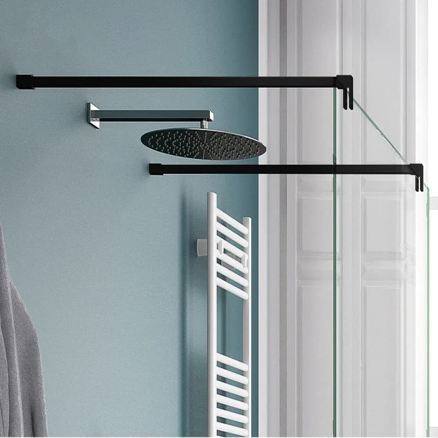 Braccio walk-in 120 cm per box doccia finitura nero opaco