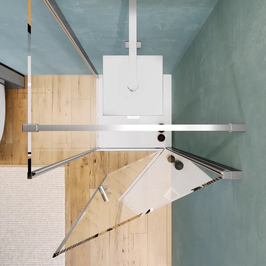 Box doccia 70X80 cm battente con vetro anticalcare trasparente e profilo cromo 200h - Artego